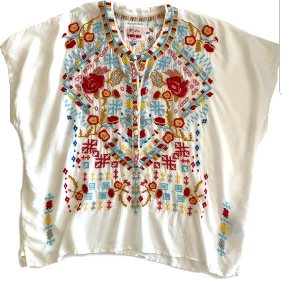 JOHNNY WAS MISSIO BLOUSE in NATURAL WHITE - Picture 5 of 8